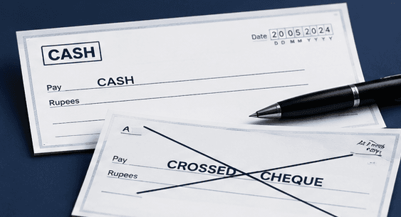 Cash & crossed cheques